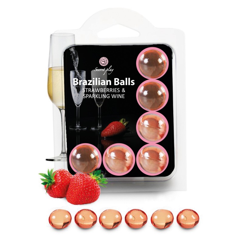 SECRET PLAY BRAZILLIAN- Boules de massage Fraises Pétillants - MONT' A BORD SHOP