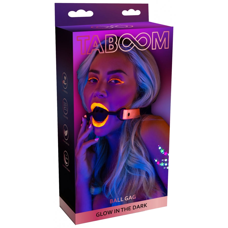 TABOOM- Bâillon Boule phosphorescent Glow Pink - MONT' A BORD SHOP