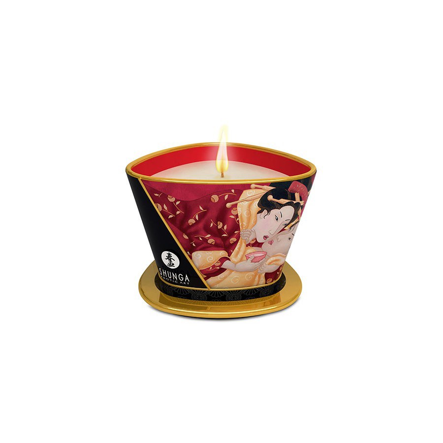 SHUNGA- Chandelle de massage ROMANCE Fraise - MONT' A BORD SHOP
