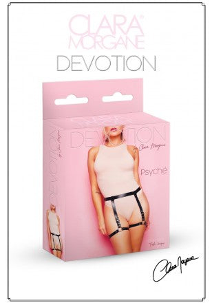 CLARA MORGANE- Psyché Harnais simili cuir Taille jarretelles jarretières - MONT' A BORD SHOP