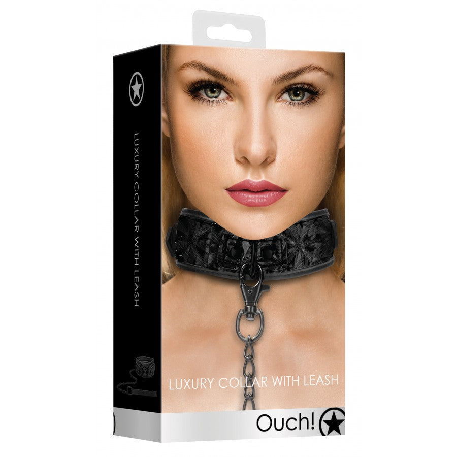 OUTCH !- Collier et Laisse Luxury Noir - MONT' A BORD SHOP