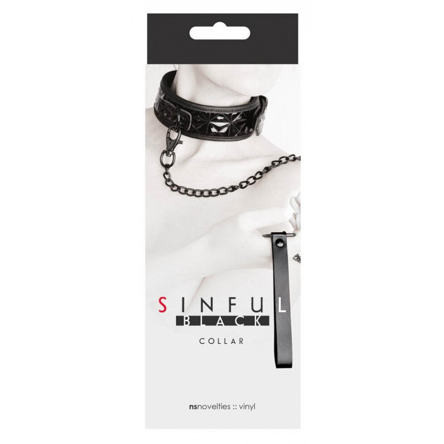 NS NOVELTIES- Collier et laisse SM - Sinful Black - MONT' A BORD SHOP