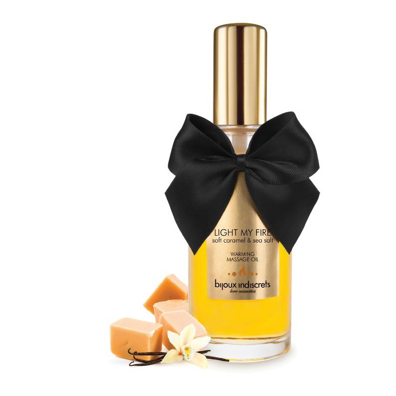 BIJOUX DISCRET- Huile de massage embrassable Chauffante - Caramel Doux - MONT' A BORD SHOP