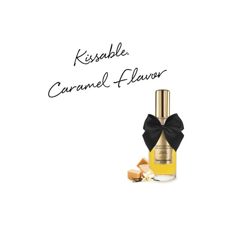 BIJOUX DISCRET- Huile de massage embrassable Chauffante - Caramel Doux - MONT' A BORD SHOP