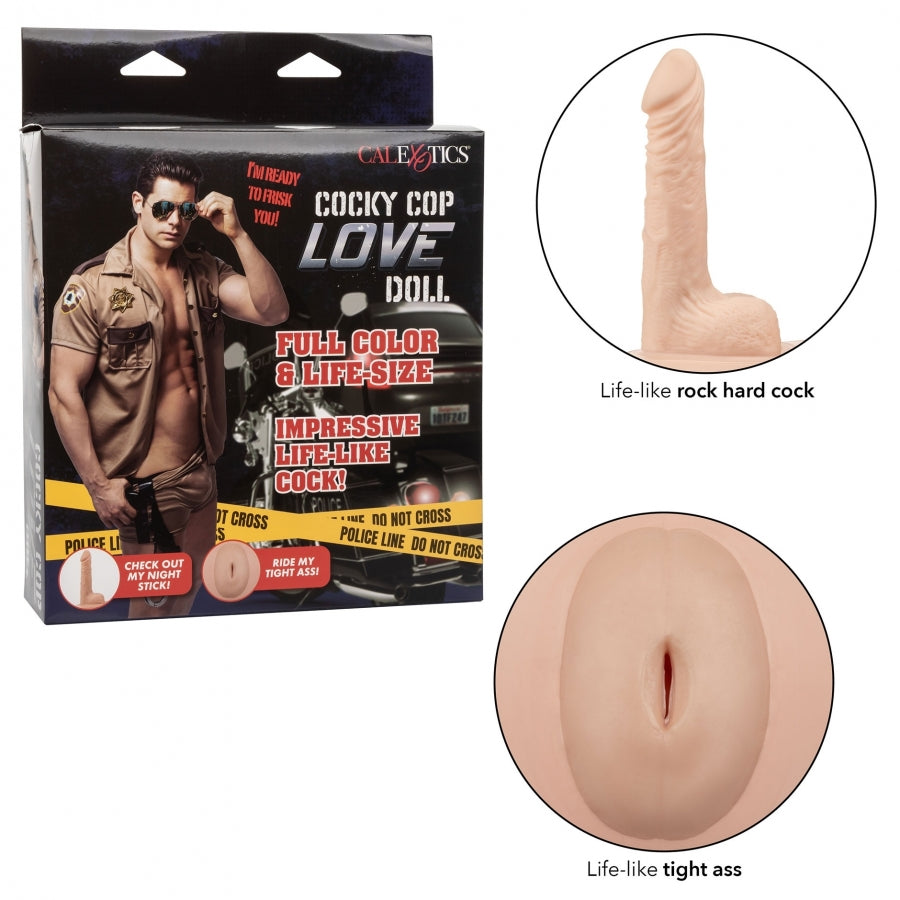 CALEXOTICS- Poupée Gonflable Homme Cocky Cop Sexe - MONT' A BORD SHOP