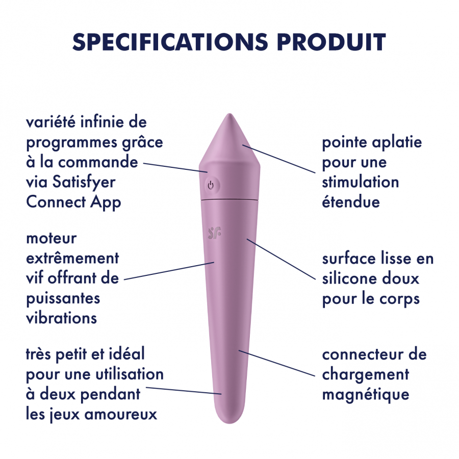 SATISFYER- Stimulateur de clitoris Ultra Power Bullet 8 - MONT' A BORD SHOP